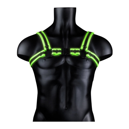 Bonded Leather Buckle Harness - Small/medium -  Glow in the Dark OU-OU773GLOSM