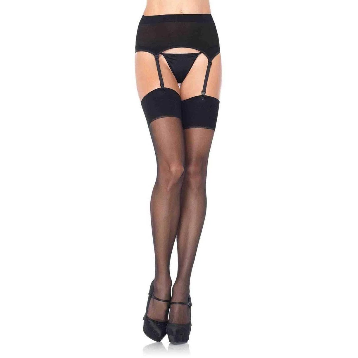 Zara Garter Belt and Stocking - One Size - Black LA-1925BLKOS