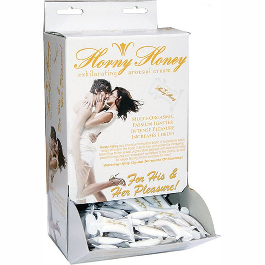 Horny Honey Stimulating Arousal Gel - 144 Piece Display - 2 Cc. Pillow Packs HTP2672D