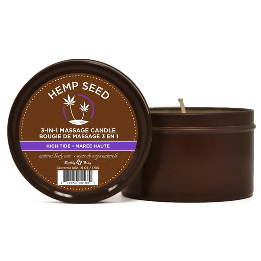 Hemp Seed 3-in-1 Massage Candle - High Tide - 6 Oz. EB-HSC053