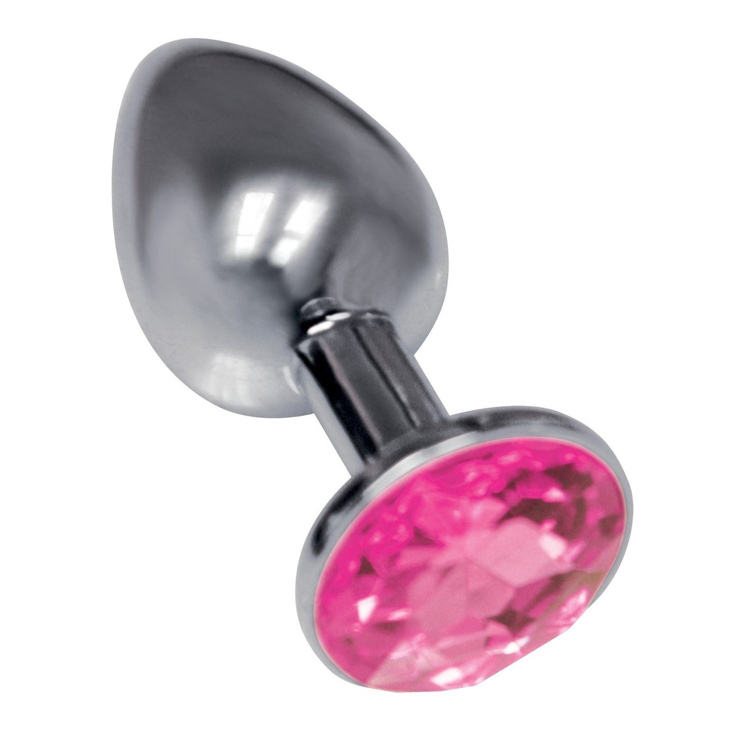 The 9's the Silver Starter Bejeweled Stainless  Steel Plug - Pink ICB2313-2