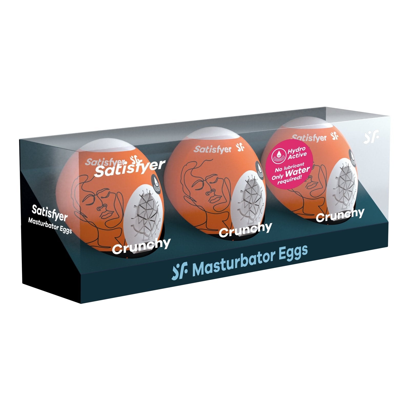 3 Pc Set Masturbator Egg - Crunchy - Orange SAT-9043491