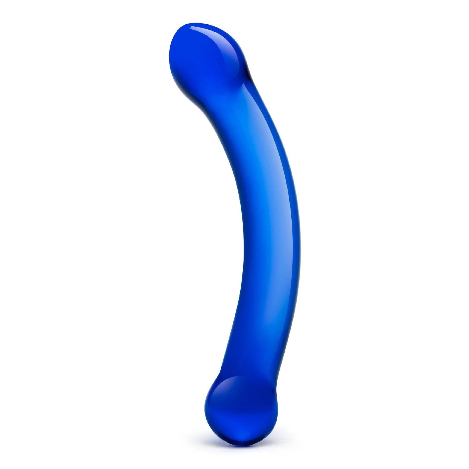 6 Inch Curved G-Spot Blue Glass Dildo GLAS-147