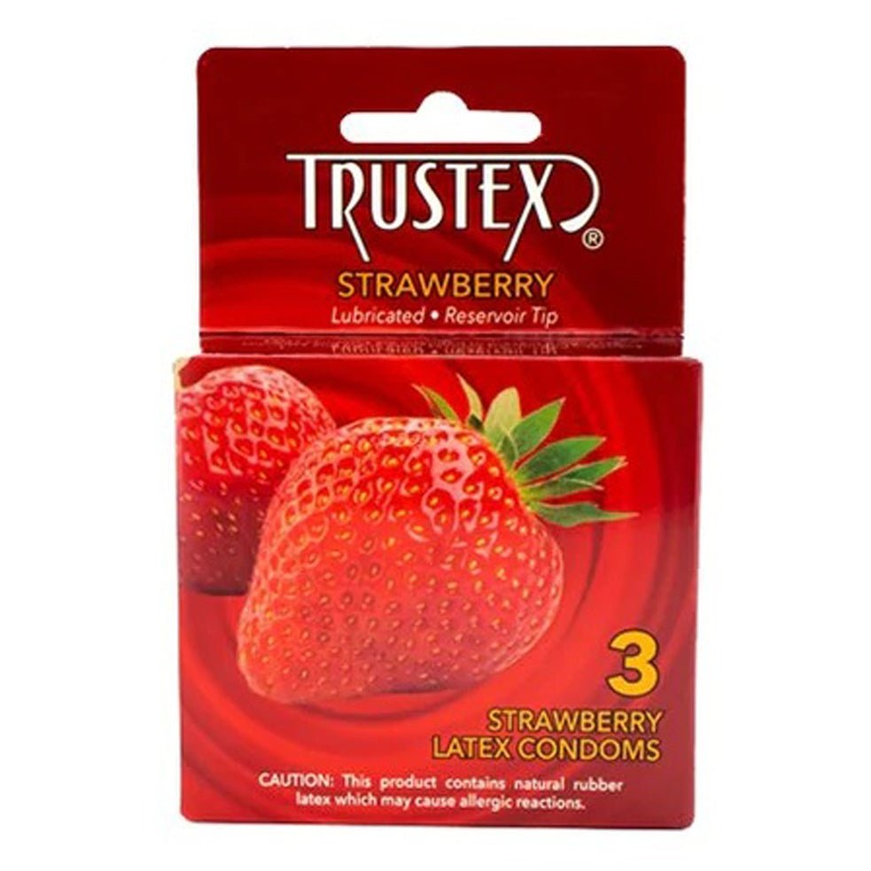 Trustex Flavored Lubricated Condoms - 3 Pack - Strawberry AL-4015