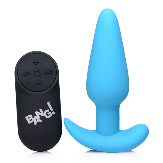 21x Silicone Butt Plug With Remote - Blue BNG-AG563-BLU