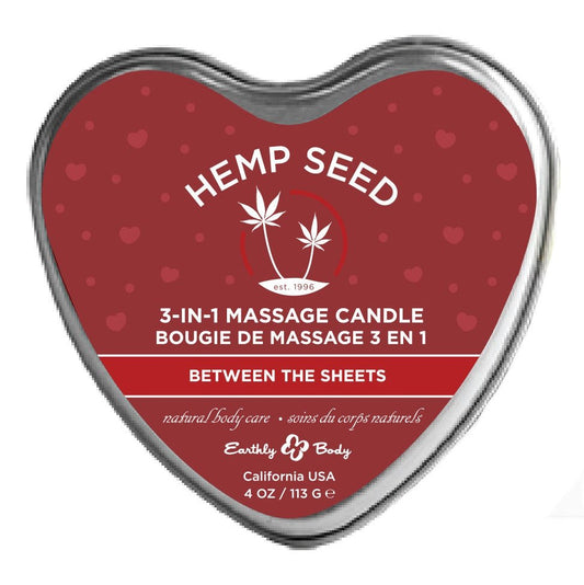 Hemp Seed 3-in-1 Massage Candle -  Between the Sheets - 4oz EB-HSCV022B