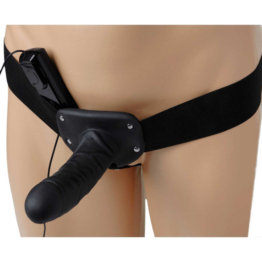 Deluxe Vibro Erection Assist Hollow Silicone  Strap-On SM-AD284