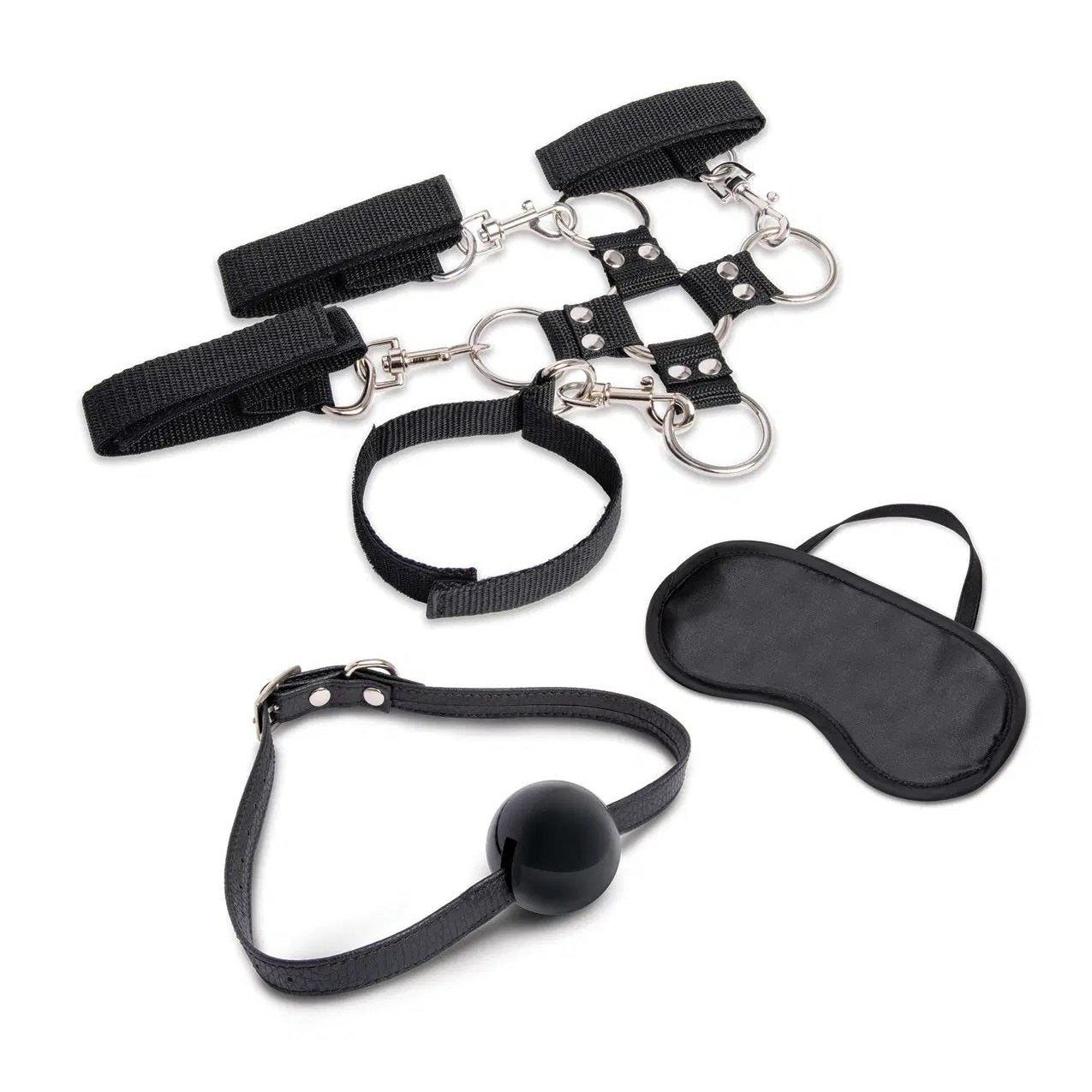 7 Pc Hogtie and Ball Gag Kit - Black EL-LF1811