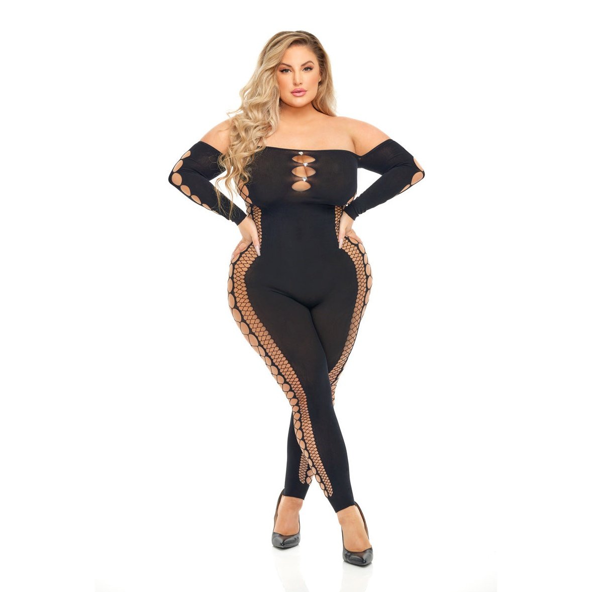 Bodystocking - Queen Size - Black PKL-27057XBLKQ