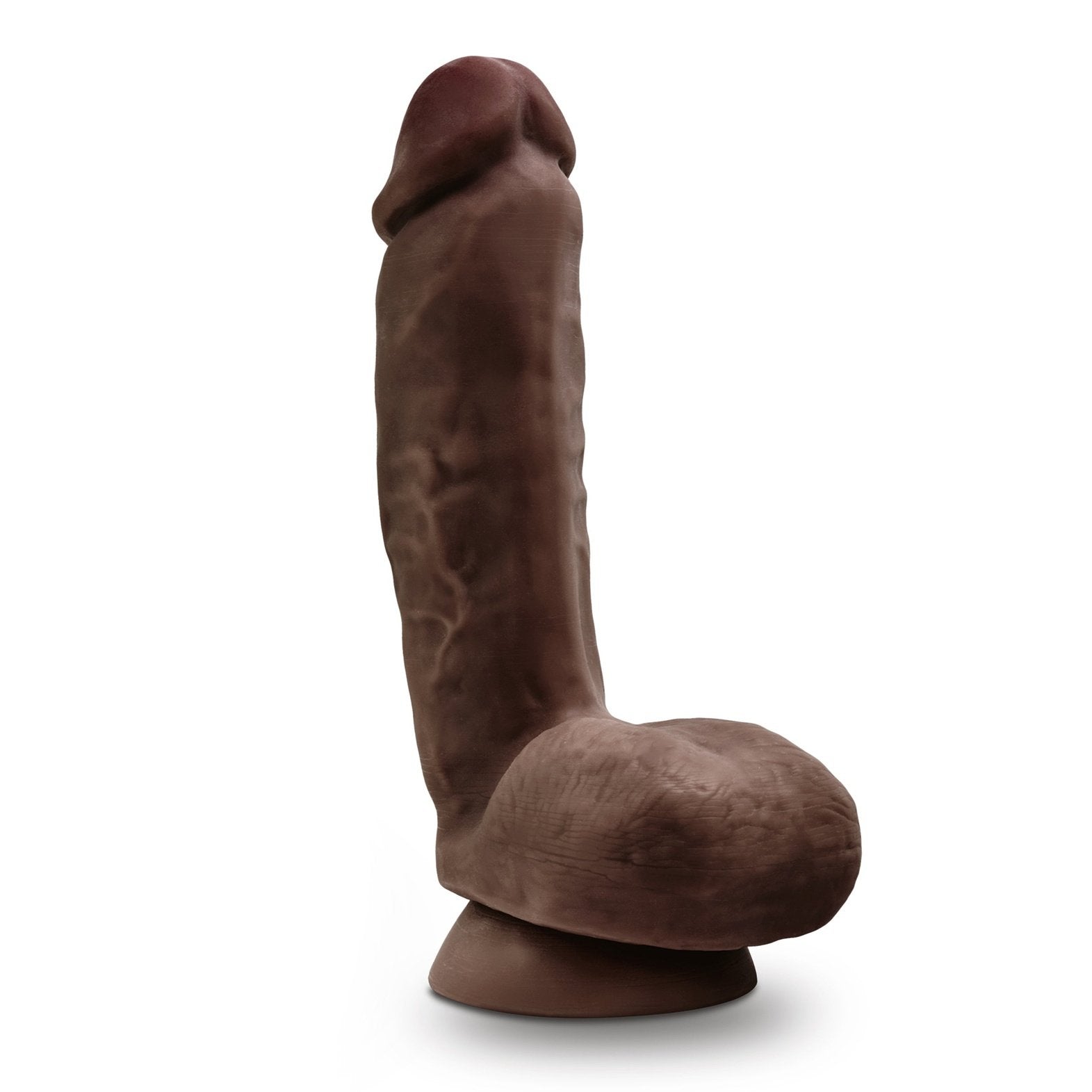 Dr. Skin Glide - 8.5 Inch Self Lubricating Dildo  Lubricating Dildo With Balls - Chocolate BL-52586