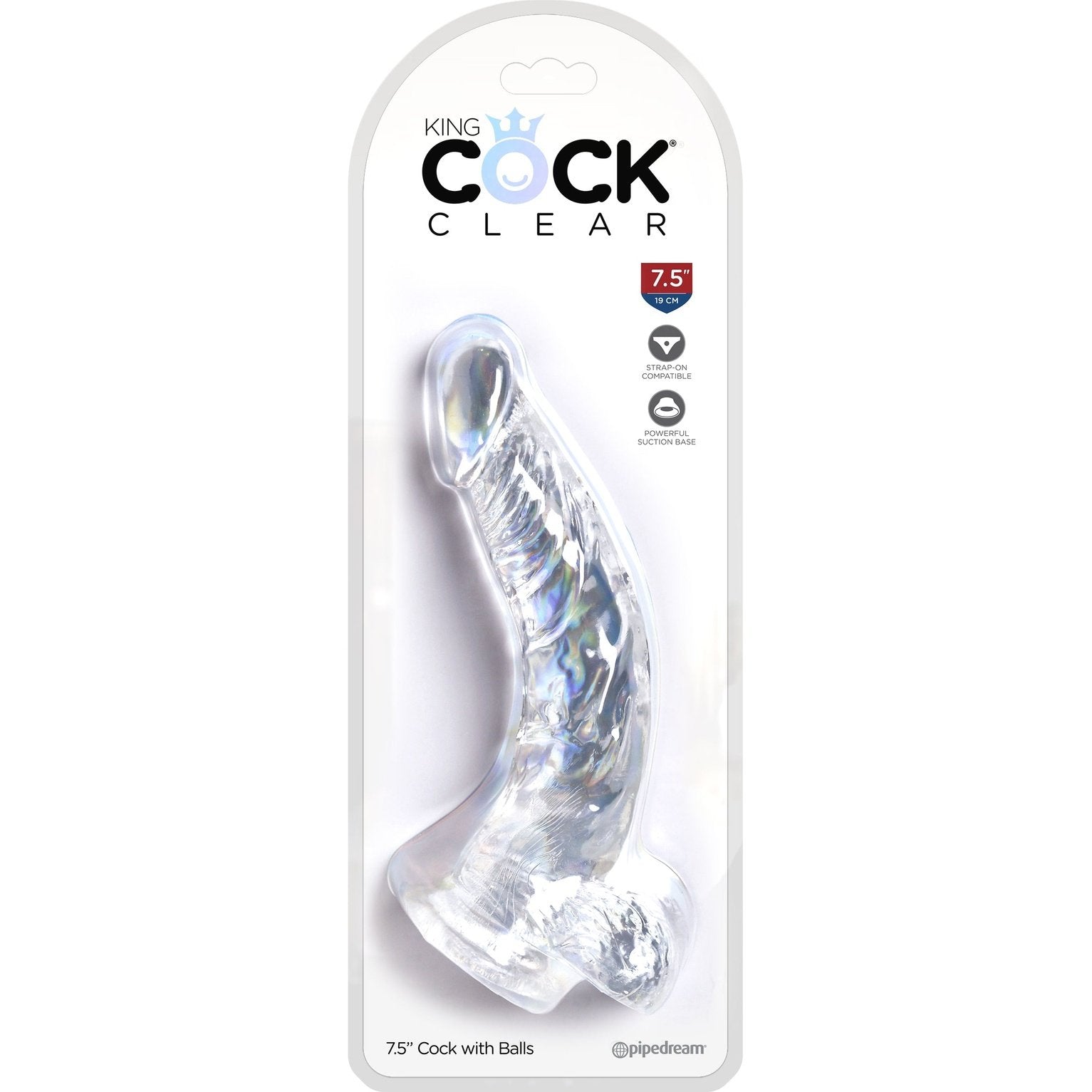 King Cock Clear 7.5 Inch Cock With Balls PD5755-20