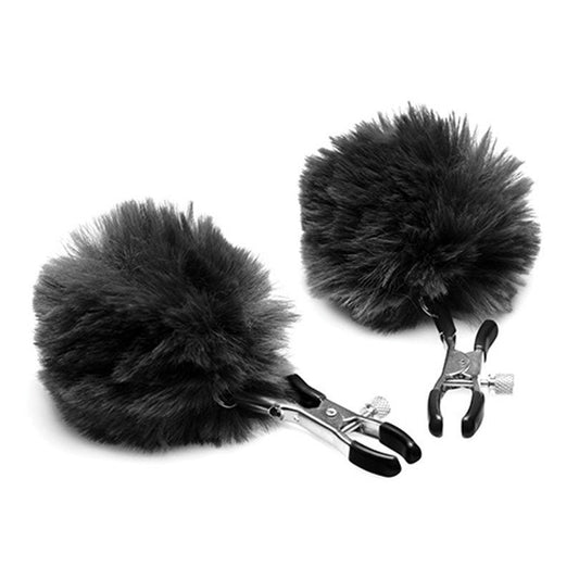 Pom Pom Nipple Clamps - Black CH-AG866-BLK