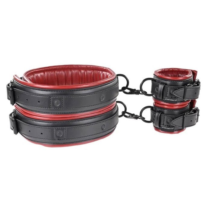 Saffron Thigh and Wrist Cuff Set - Black/red SS48017