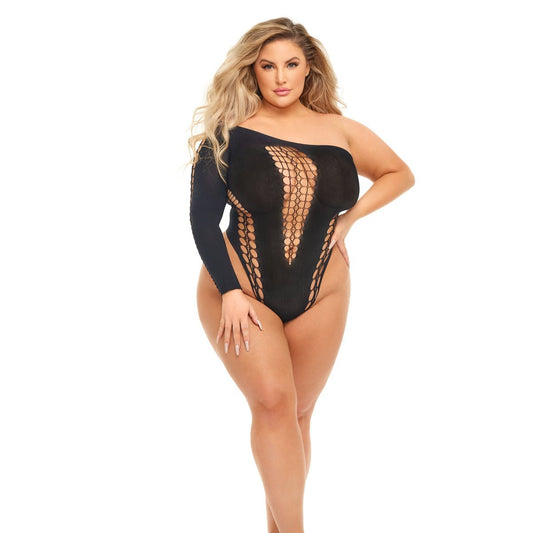 Dollar Sign Bodysuit - Queen Size - Black PKL-20041XBLKQ