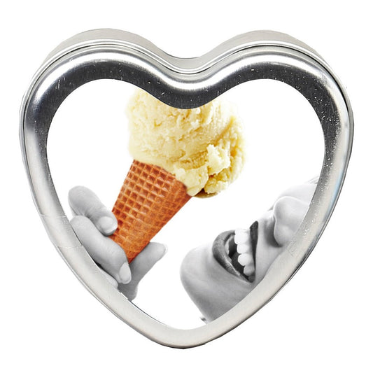 Edible Heart Candle - Vanilla - 4 Oz. EB-HSCK002