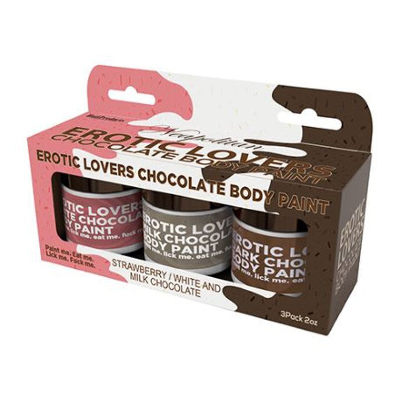 Erotic Lovers Chocolate Body Paint - Neapolitan -  White Chocolate, Milk Chocolate and Strawberry -  (3 Pack) HTP3474