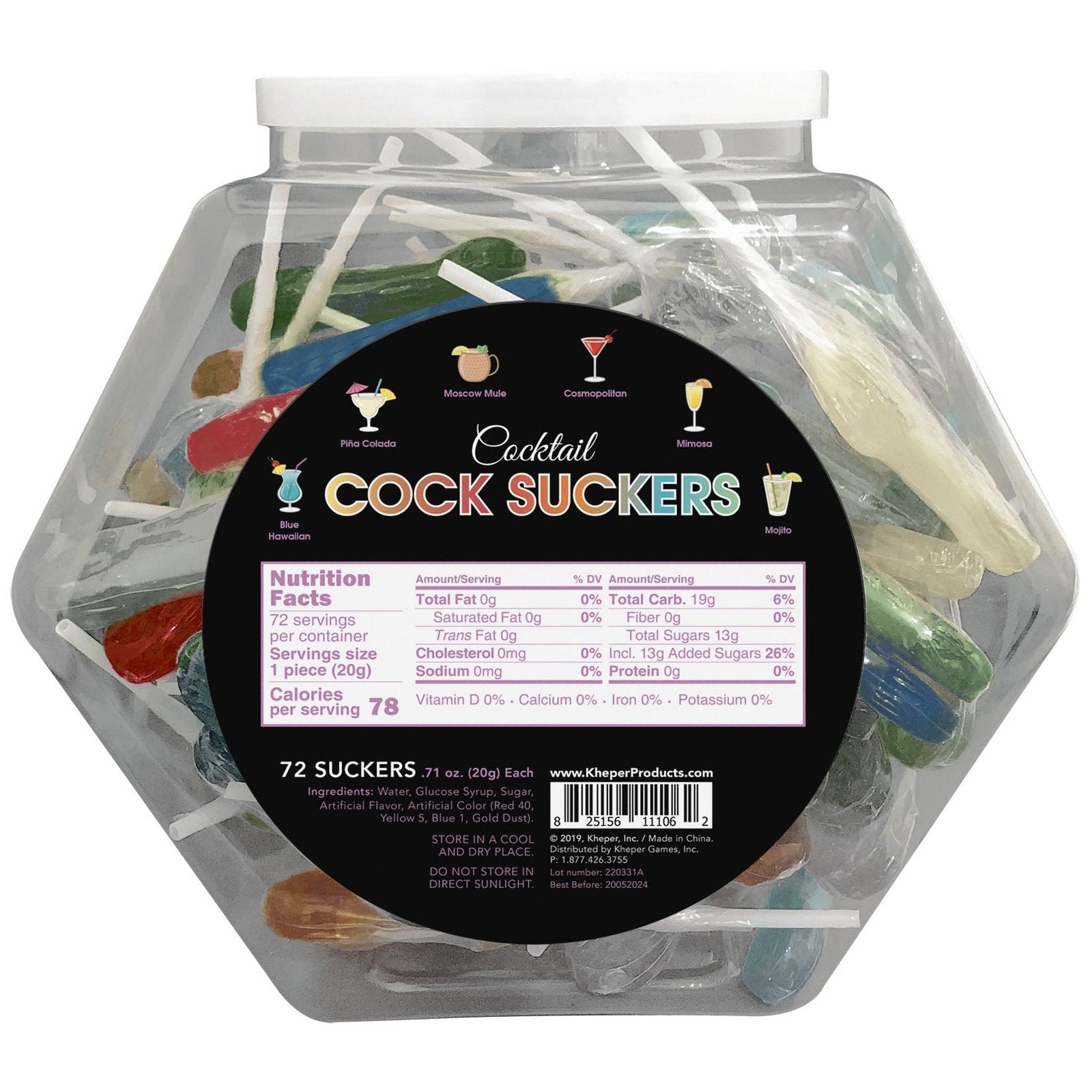 Cocktail Cock Suckers Fish Bowl - 72 Suckers KG-NV100FB