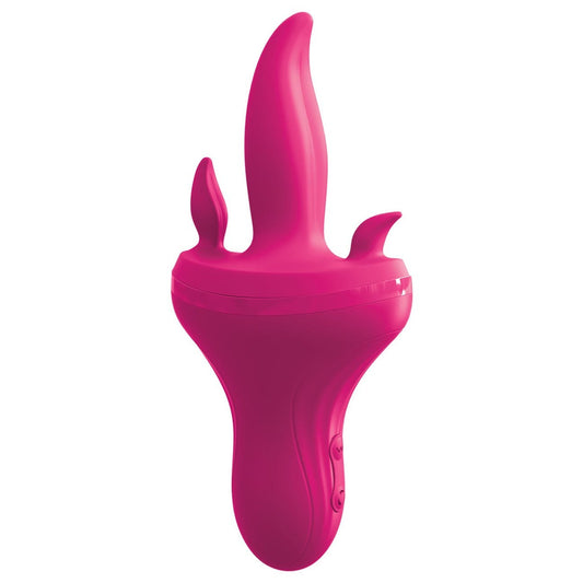 Threesome Holey Trinity Triple Tongue Vibrator -  Pink PD4959-12