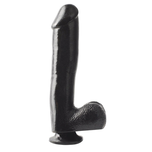 Basix Rubber Works - 10 Inch Dong With Suction Cup - Black PD4222-23