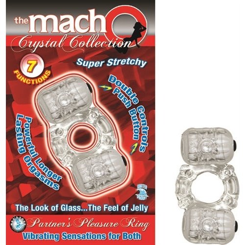 The Macho Crystal Collection Partners Pleasure Ring Clear NW2237