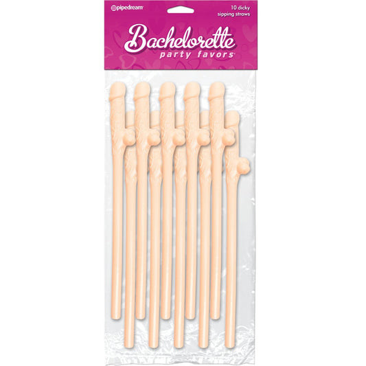 Bachelorette Party Favors - Dicky Sipping Straws - Light - 10 Piece PD6203-01