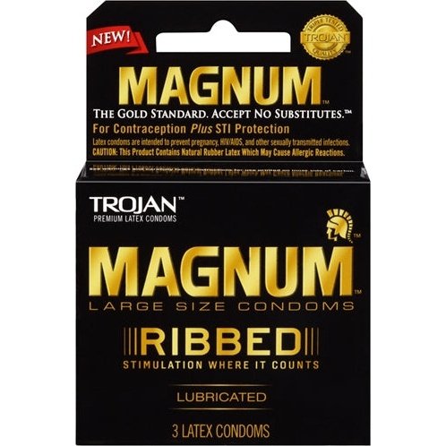 Trojan Magnum Ribbed - 3 Pack TJ64208