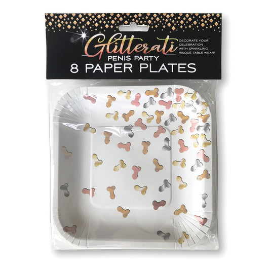 Glitterati Penis Party Paper Plates - 8 Count CP-1036
