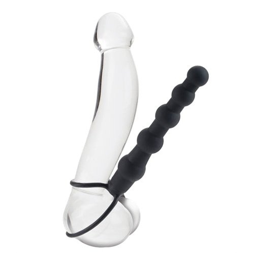 Silicone Love Rider Beaded Dual Penetrator - Black SE1515403