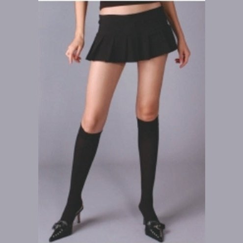 Opaque Knee Hi - Black EM-1502B