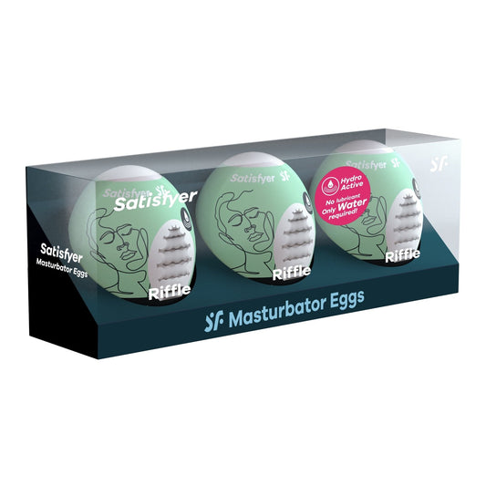 3 Pc Set Masturbator Egg - Riffle - Light Green SAT-9043446