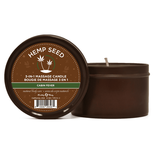 Hemp Seed 3-in-1 Massage Candle Cabin Fever 6oz/  170 G EB-HSCH021A