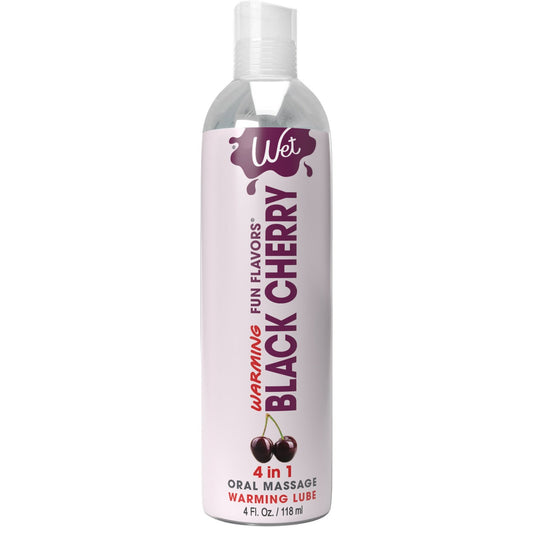 Wet Warming Fun Flavors - Black Cherry - 4 in 1  Lubricant 4 Oz WT20425