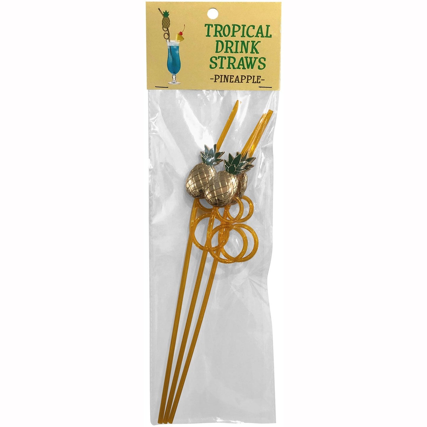 Tropical Drinking Straws - Pineapple - 3 Pack KG-NVD96