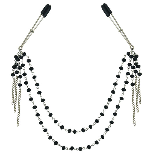 Sincerely Black Jeweled Nipple Clips SS520-31