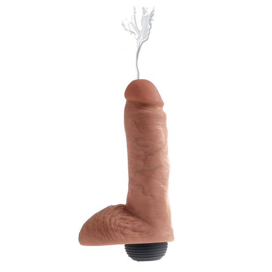 King Cock 8 Inch Squirting Cock With Balls -Tan PD5602-22