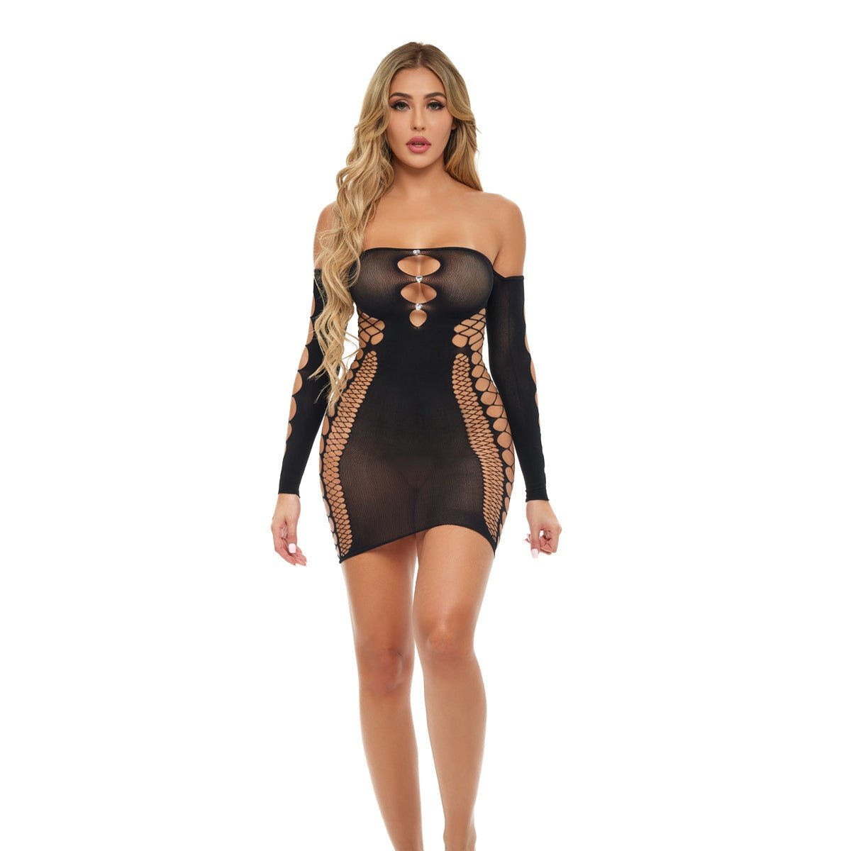 Diamond Drippin Dress - One Size - Black PKL-25119BLKOS