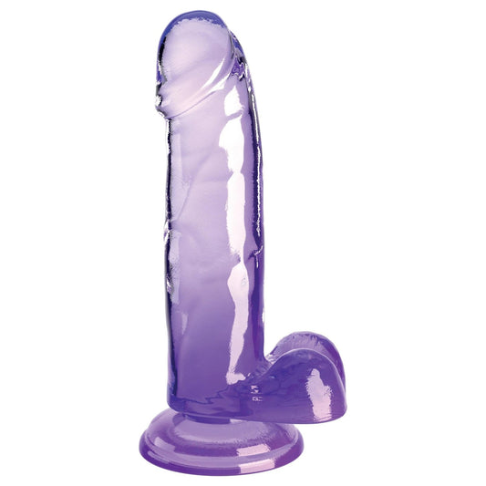 King Cock Clear 7 Inch With Balls - Purple PD5754-12