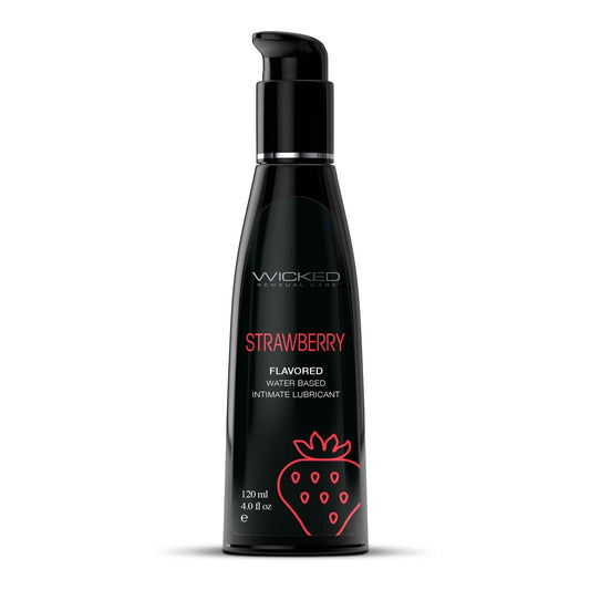 Aqua Strawberry Flavored Water Based Intimate Lubricant - 4 Fl. Oz. WS-90414