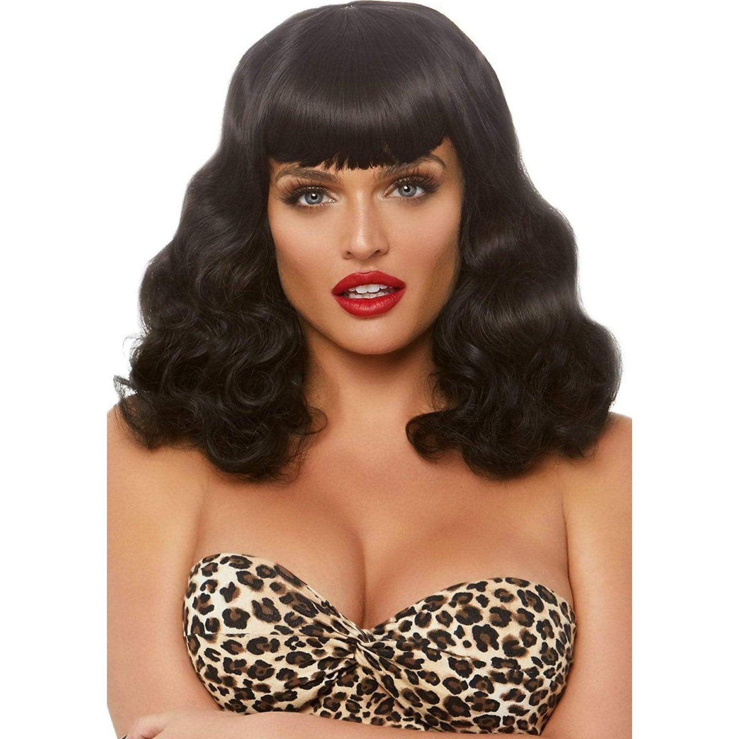 16 Inch Retro Curly Bob Wig - Black LA-A2860