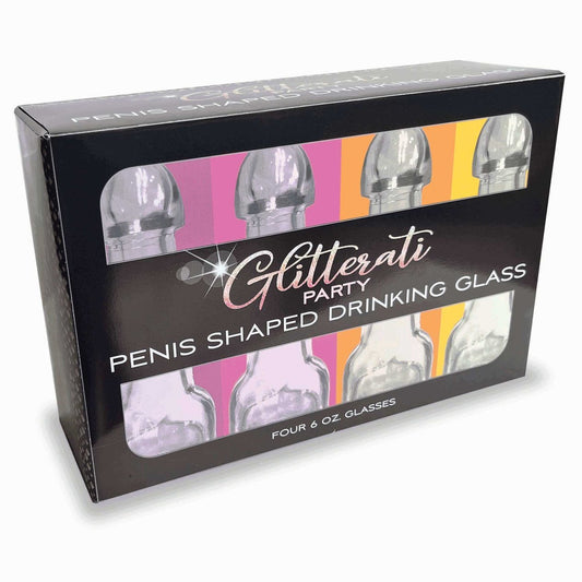 Glitterati Penis Drinking Glass Set of 4 - 6 Oz LG-CP1106