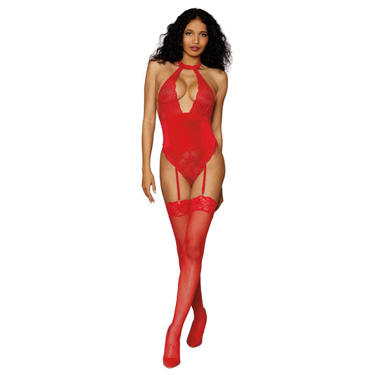 Garter Teddy - One Size - Lipstick Red DG-12670LRDOS