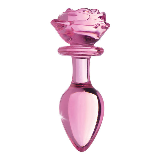 Pink Rose Glass Anal Plug - Large BTYS-AG650-LRG