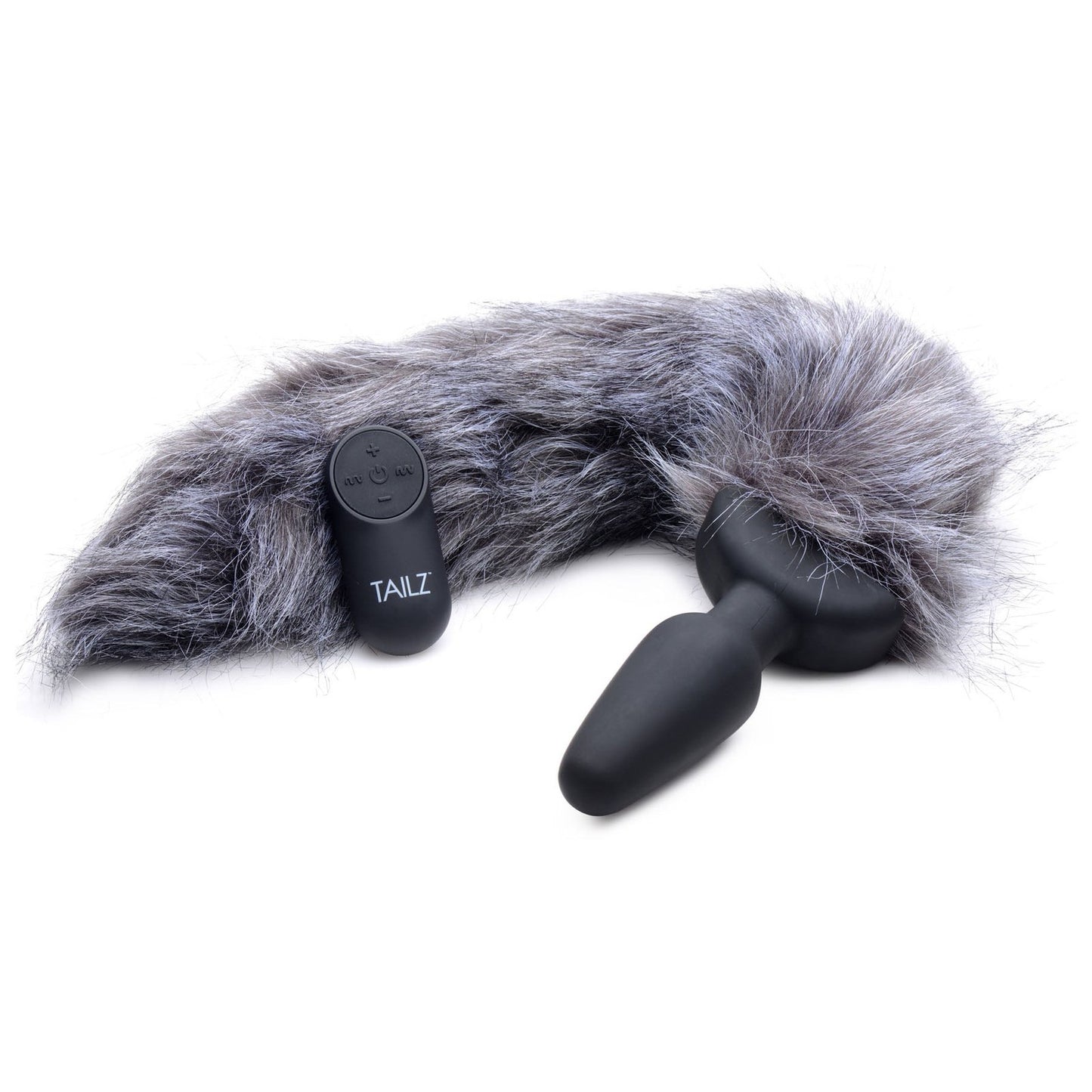 Grey Fox Tail Vibrating Anal Plug TZ-AG187