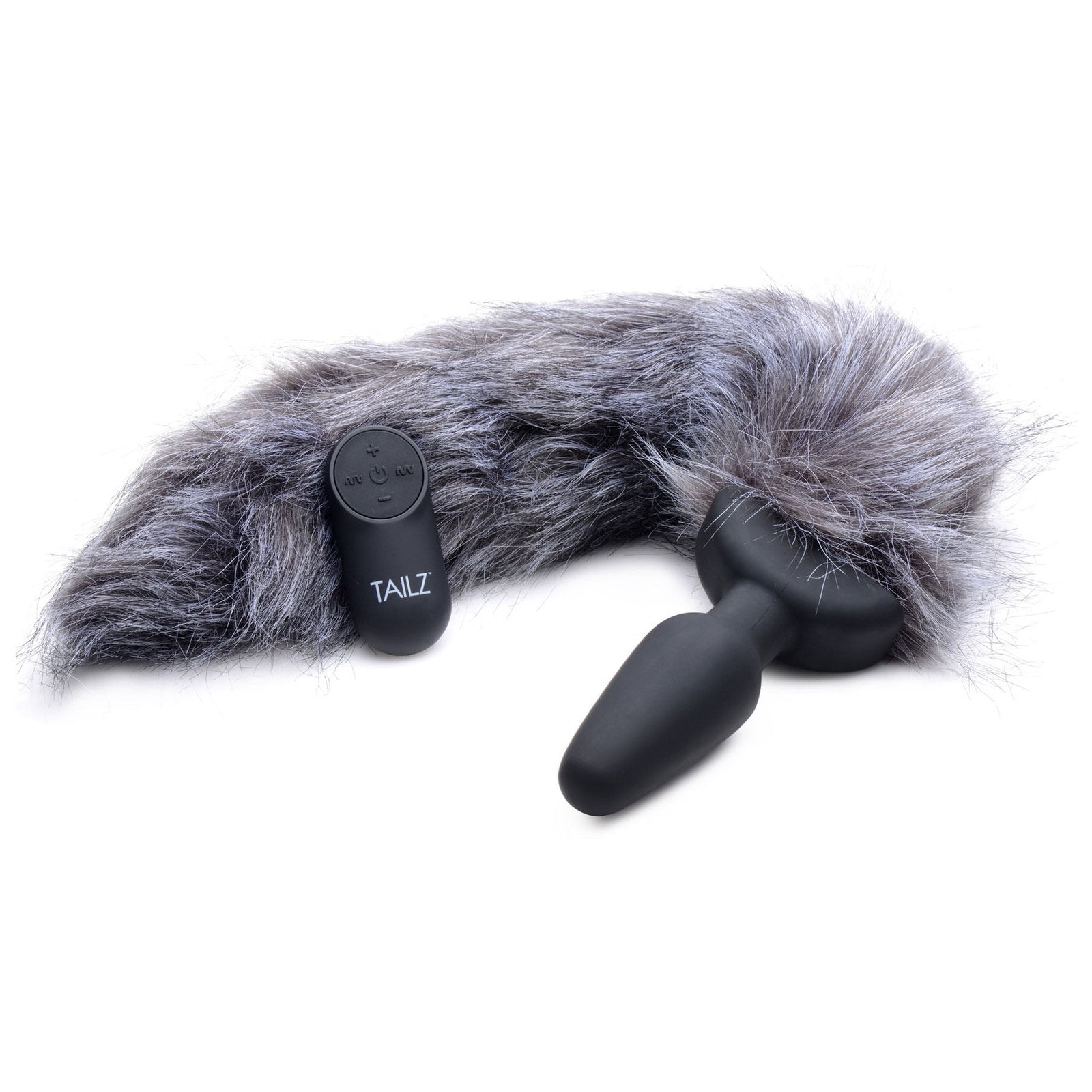 Grey Fox Tail Vibrating Anal Plug TZ-AG187