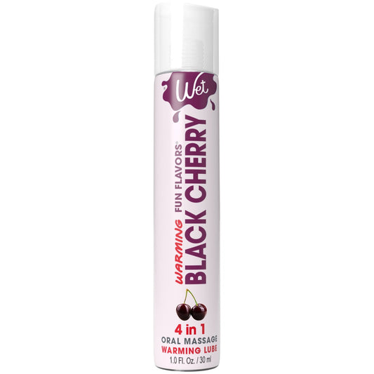 Wet Warming Fun Flavors - Black Cherry - 4 in 1  Lubricant 1 Oz WT20445