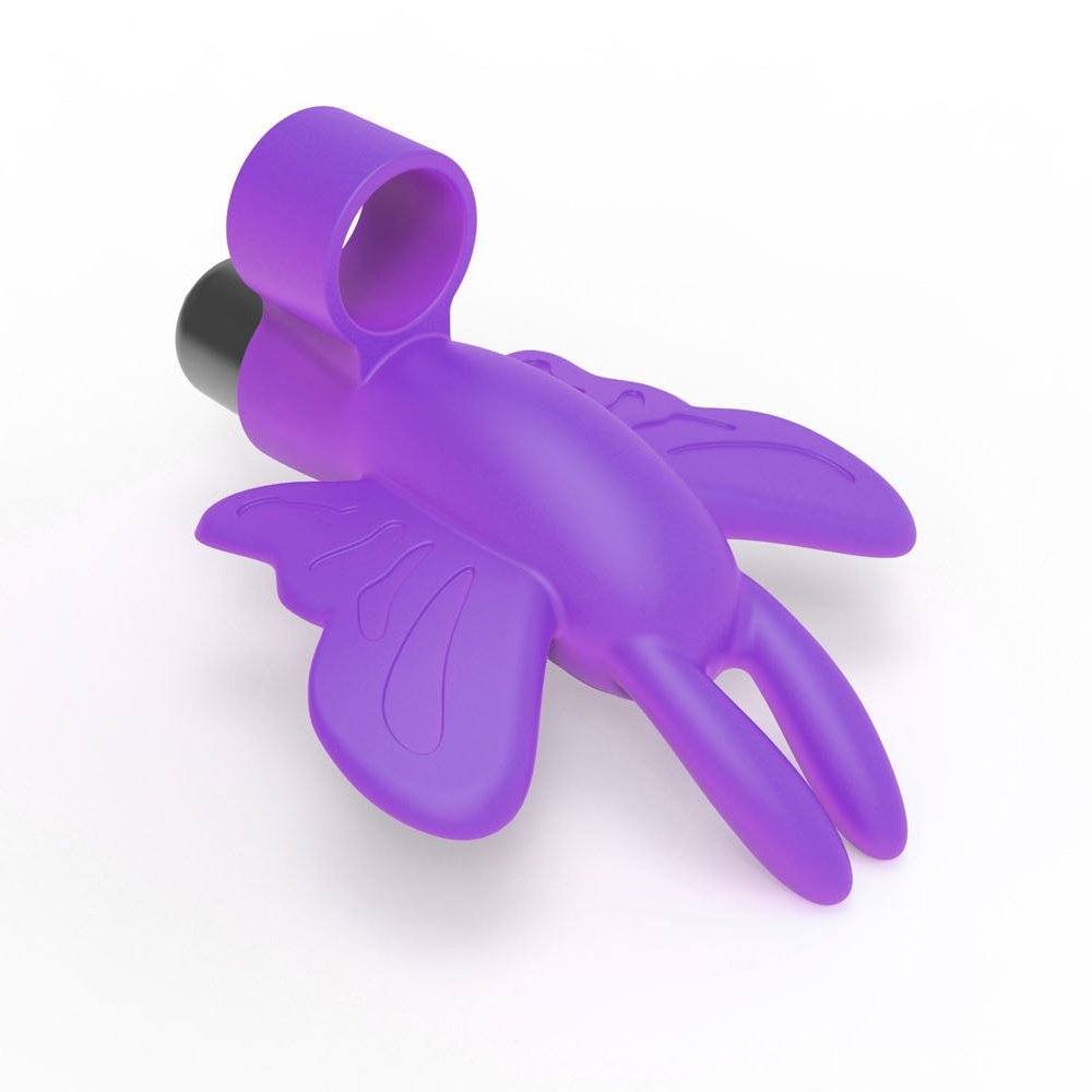 The 9's Flirt Finger Butterfly Finger Vibrator - Purple ICB2671-2