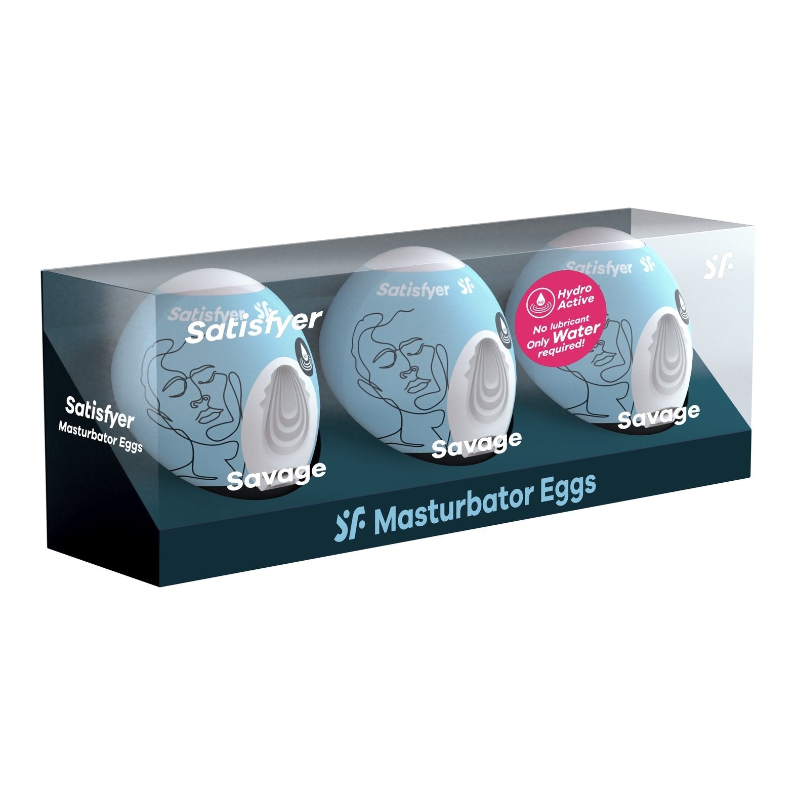 3 Pc Set Masturbator Egg - Savage - Blue SAT-9043484