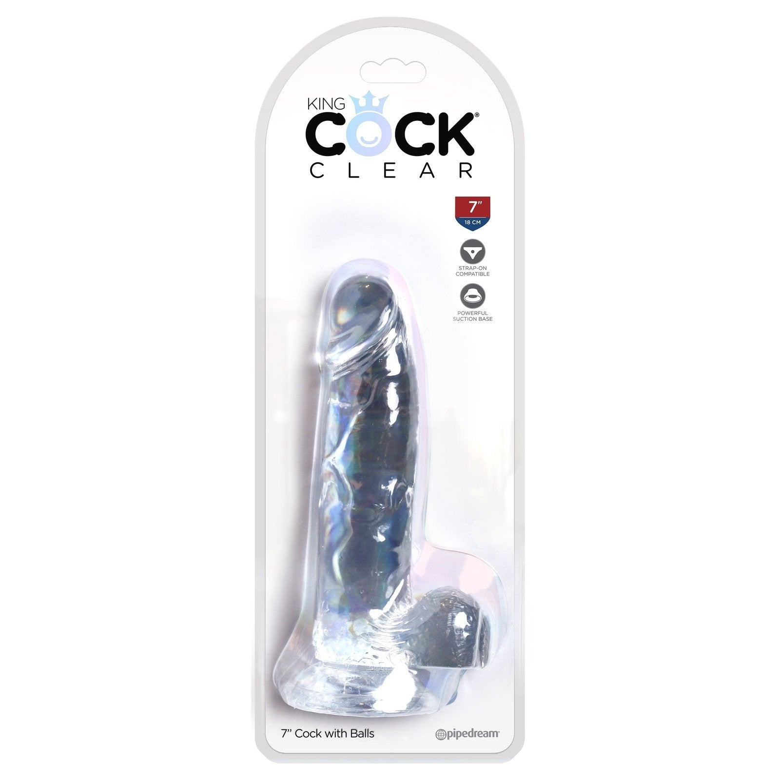 King Cock Clear 7 Inch Cock With Balls PD5754-20