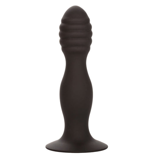 Silicone Ribbed Anal Stud - Black SE0416252