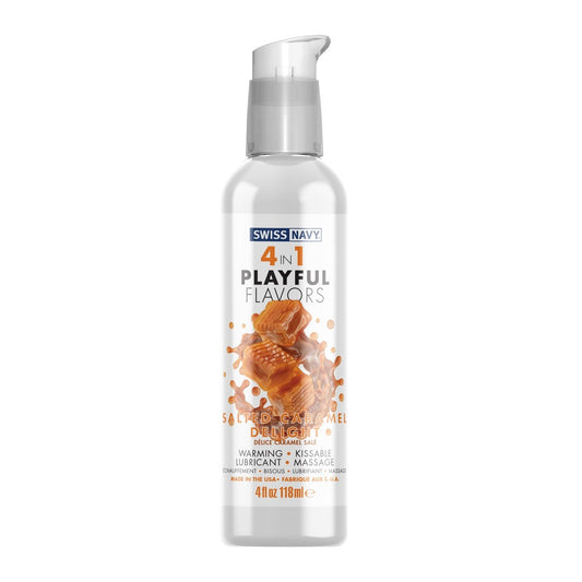 Swiss Navy 4-in-1 Playful Flavors - Salted Caramel  Delight - 4 Fl. Oz. MD-SN4N1FSCD4